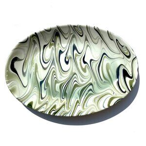 Simone marbleized 16" serving platter, large, from Crate & Barrel.